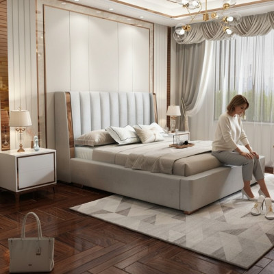 Bedden Ontwerp Dubbel Modern Hotel Frame Slaapkamer Luxe Meubels