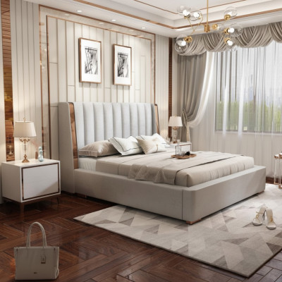 Bedden Ontwerp Dubbel Modern Hotel Frame Slaapkamer Luxe Meubels