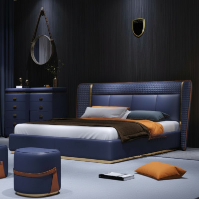 Luxe slaapkamerbed bekleding ontwerp luxe tweepersoonsbedden hotelmeubels