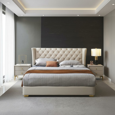 Chesterfield Design Bed Slaapkamer Kunstleer Bekleed 180x200 Nieuw