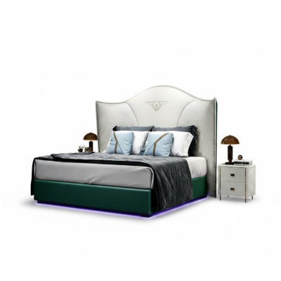 Ontwerp Luxe Tweepersoons Hotelbed Slaapkamer Modern Houten Meubels Bekleding
