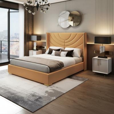 Ontwerp tweepersoonsbed bed 180x200cm hotelmeubilair luxe gestoffeerde slaapkamer