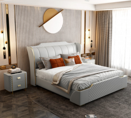 Bed Kussen Design Luxe Dubbele Hotelbedden Slaapkamer Kunstleer