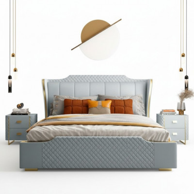 Bed Kussen Design Luxe Dubbele Hotelbedden Slaapkamer Kunstleer