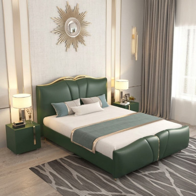 Bed Luxe Meubelen Bedframe Hout Slaapkamer Inrichting Kunstleer Nieuw