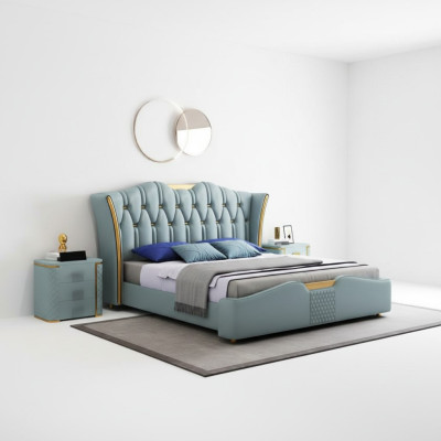 Bedden Bedden Dubbel Hotel Luxe Roestvrij staal Moderne Designer Slaapkamer