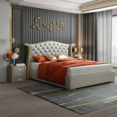 Chesterfield tweepersoonsbed slaapkamer gestoffeerd luxe bedden 180x200cm.