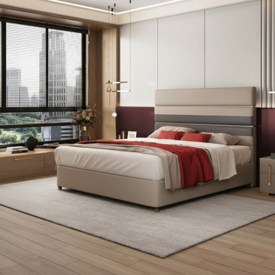 Modern design bed 180x200 faux leather beds double bedroom hotel