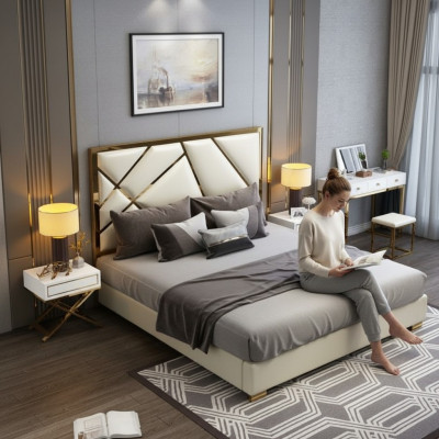 Bedbekleding Ontwerp Luxe Dubbele Hotelbedden Slaapkamer 180x200cm.