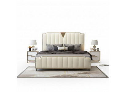 Tweepersoonsbed Slaapkamer Bedden Luxe Tweepersoonsbed Beige Inrichting Meubels