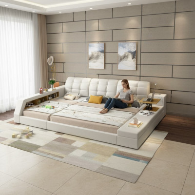 Ontwerp bed hotel dubbele plankenrek 180x200 multifunctioneel bed luxe