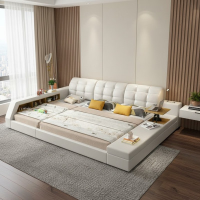 Ontwerp bed hotel dubbele plankenrek 180x200 multifunctioneel bed luxe