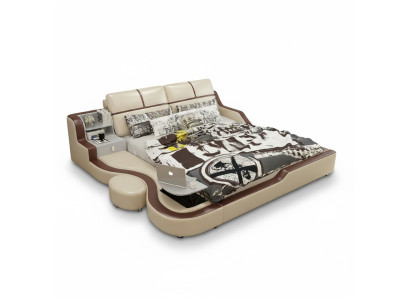 Multifunctioneel bed Luxe design Beige Bedden Dubbele plank 180x200cm