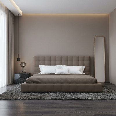 Modern frame Luxury Bedroom Bed Hotel Design Gray Double