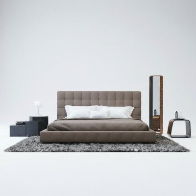 Modern frame Luxury Bedroom Bed Hotel Design Gray Double
