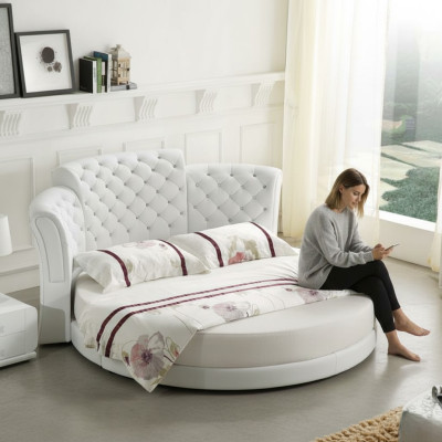 Ronde Bed Luxe Chesterfield Bedden Slaapkamer Tweepersoonsbed 200x200 cm