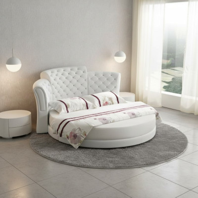 Ronde Bed Luxe Chesterfield Bedden Slaapkamer Tweepersoonsbed 200x200 cm