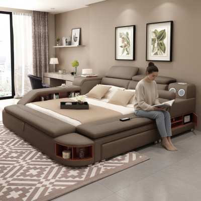 Luxe bed 180x200 multifunctionele slaapkamer ligplanken Nieuw