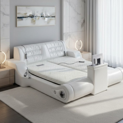 Dubbele luxe design wit bed gestoffeerde bedden modern hotel multifunctioneel.