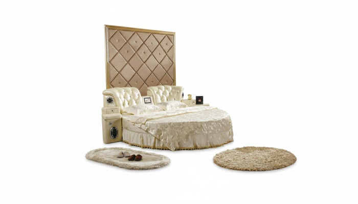 Rond bed, rond ontwerp bedden, dubbel luxe hotel frame slaapkamer.