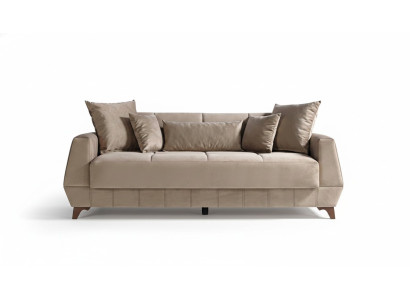 Ontwerpbank Driezits Beige Bank Meubels Textiel Stof 3-Zits Bankstellen Sofa's