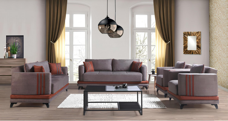 Ontwerp Moderne woonkamerset bankstel 3+2+1+1 Grijs Woonkamer meubelset
