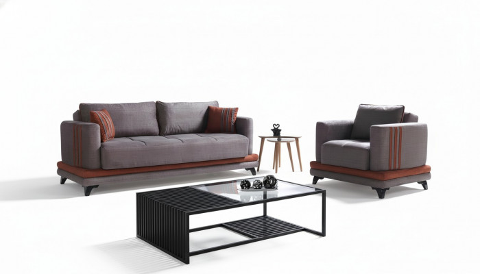 Sofaset 3+1 zits stoffen houten bank 3-zits modern fauteuil complete set nieuw EU.