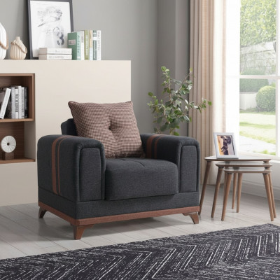 Ontwerp luxe zitsstoel ontspannende stoffen fauteuil met roestvrijstalen fauteuil moderne relaxfauteuil.
