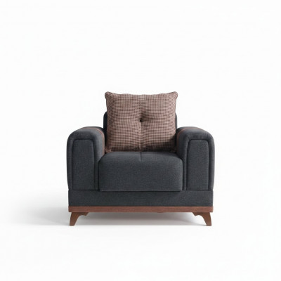 Ontwerp luxe zitsstoel ontspannende stoffen fauteuil met roestvrijstalen fauteuil moderne relaxfauteuil.
