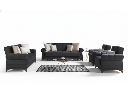 Bankstel 3+2+1+1 zits van textiel Modern Compleet 2x Fauteuil Bankstel 3-zits Luxe