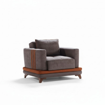 Ontwerp Zetel Luxe Stoel Relax Stof Grijs Club Moderne Luxe
