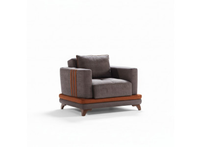 Ontwerp Zetel Luxe Stoel Relax Stof Grijs Club Moderne Luxe