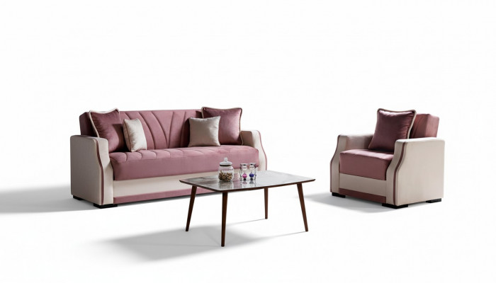 Bankstel 3+1 zits Stof Hout Bankstel 3 zits Modern Fauteuil Compleet Set Nieuw 3