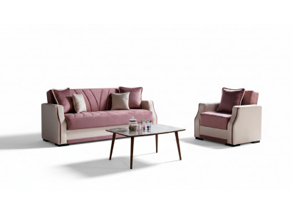 Bankstel 3+1 zits Stof Hout Bankstel 3 zits Modern Fauteuil Compleet Set Nieuw 3