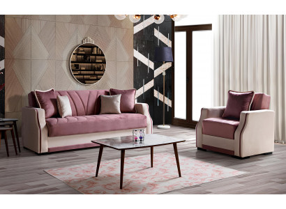 Bankstel 3+1 zits Stof Hout Bankstel 3 zits Modern Fauteuil Compleet Set Nieuw 3