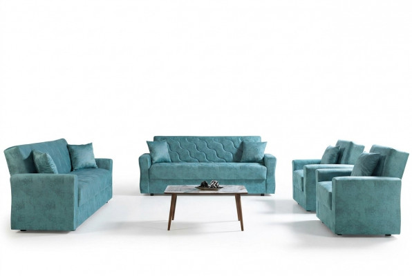 Bankstel 3+2+1+1 zits textiel hout Moderne bank 3 zits Nieuwe fauteuil Complete set