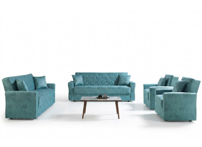 Bankstel 3+2+1+1 zits textiel hout Moderne bank 3 zits Nieuwe fauteuil Complete set