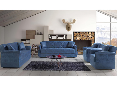 Bankstel 3+2+1+1 Hout Woonkamer Luxe Bank Modern Stof Compleet EU