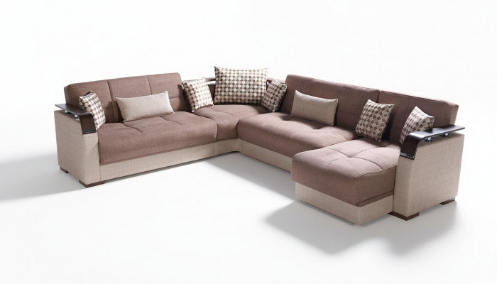 Hoekbank woonlandschap Bruin L-vorm Bank Woonkamer Hoekbanken Luxe Hoekbankstel