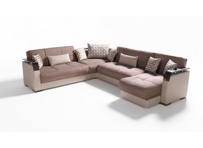 Hoekbank woonlandschap Bruin L-vorm Bank Woonkamer Hoekbanken Luxe Hoekbankstel