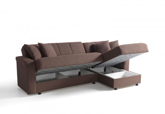 Luxe woonkamerset, poef + hoekbank L-vorm, modern set, ontspan compleet.