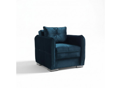 Ontwerp Stoel Luxe Fauteuil Relax Textiel Blauwe Kleur Club Lounge Modern