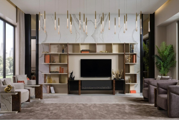Wandmeubels tv Wand Hout Moderne Stijl Plank Woonkamer Meubels Kast tv Standaard