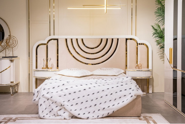 Modern slaapkamer set Bed + 2x nachtkastjes Design meubels 3 delig. Nieuw.