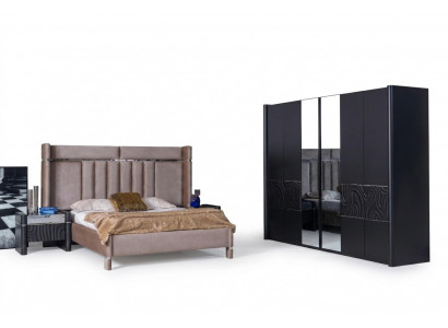 Slaapkamer set compleet Bed + 2x nachtkastjes + kledingkast 4-delig.