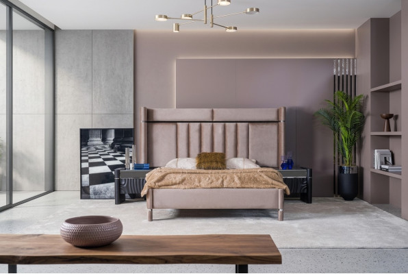 Luxe slaapkamer set Bed + 2x nachtkastjes Hout Compleet Modern Nieuw