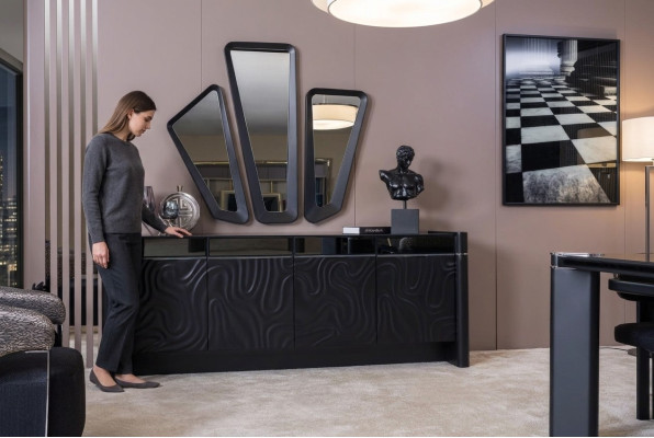 Sideboard 3x Spiegel Dressoir Luxe Set Commode Hout Moderne commodes