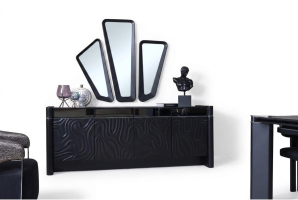 Sideboard 3x Spiegel Dressoir Luxe Set Commode Hout Moderne commodes