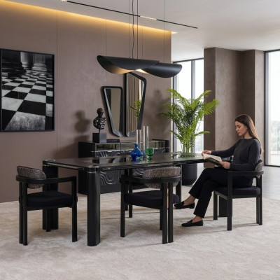 Eetkamerset 6x stoelen eettafel eetkamer designer houten stoel set nieuw