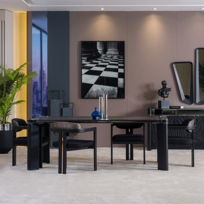 Eetkamerset 6x stoelen eettafel eetkamer designer houten stoel set nieuw